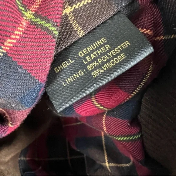 Peter Millar Leather Plaid Lined Bomber Jacket